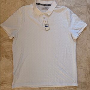 Original Penguin Polo Shirt Mens XL White Textured Short Sleeve Retro NWT